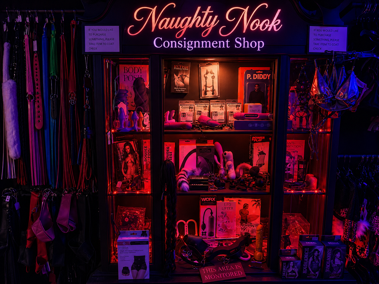 Naughty Nook display of lifestyle accessories