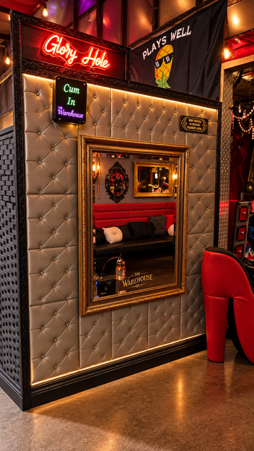 Glory Hole lounge area inside The Warehouse